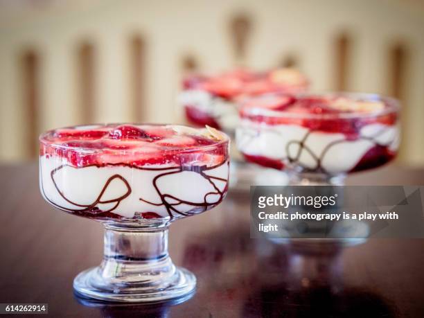 cream - fruit parfait stock pictures, royalty-free photos & images