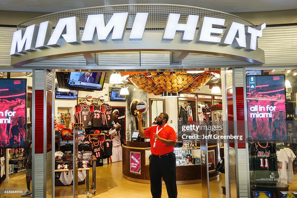 Miami Heat store entrance in Miami's International Airport. News