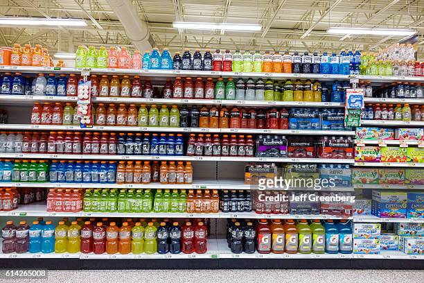 Publix grocery store, sports drinks display.