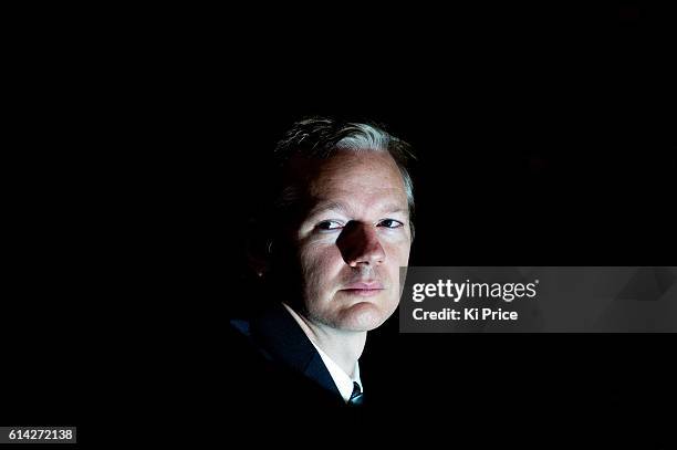 Publisher, journalist and editor-in-chief of the website WikiLeaks, Julian Assange is photographed for the Times on October 23, 2010 in London,...