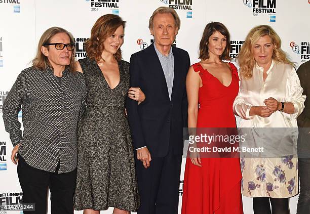 Producer Stephen Woolley, actors Rachael Stirling, Bill Nighy, Gemma Arterton and director Lone Scherfig attend a photocall for 'Their Finest' during...