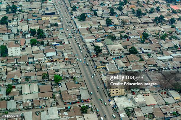 Aerial view of Brazzaville, Republic of the Congo.