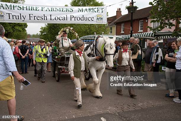 Horse And Cart Delivers Fresh Watercress To the Annual Alresford Watercress Festival Earlier Today In This Hampshire Market Town. Picture: Peter...
