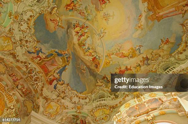 Wieskirche, Wies church, Wies, Near Steingaden, UNESCO World Heritage Site, Romantic Road, Romantische Strasse, Upper Bavaria, Bavaria, Germany,...