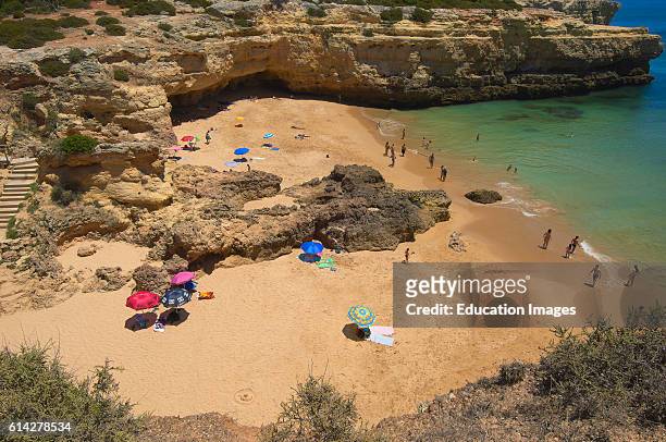 Praia do Albandeira, Albandeira Beach, Armaao de Pera, Algarve, Portugal.
