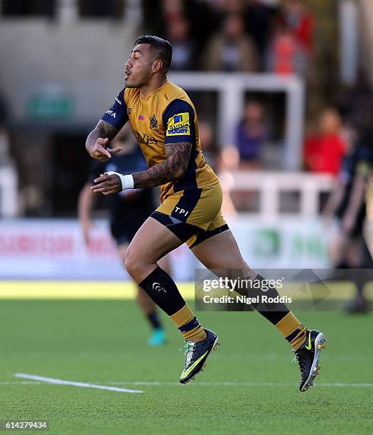 Tusi Pisi of Bristol Rugby during the Aviva Premiership match between Newcastle Falcons and Bristol Rugby at Kingston Park on October 8, 2016 in...