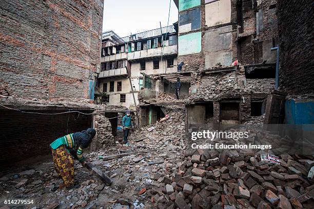 Nepal, Kathmandu, one year after the earthquake, Thamel area.