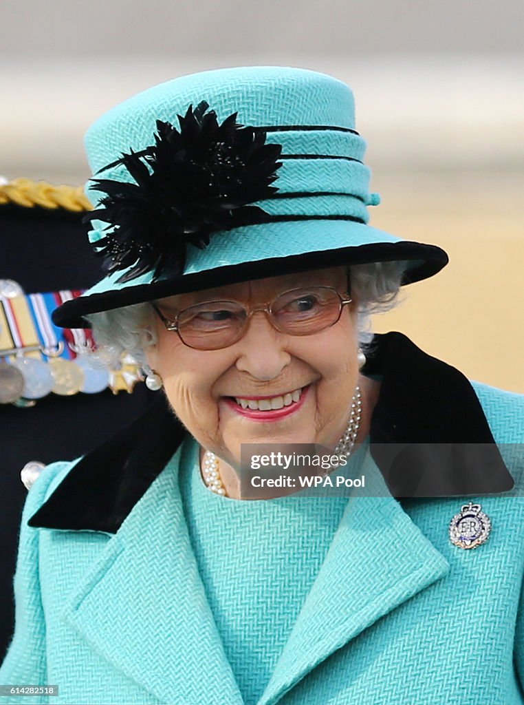 The Queen Visits The Corps Of Royal Engineers At Brompton Barracks In Celebration Of Their 300th Anniversary