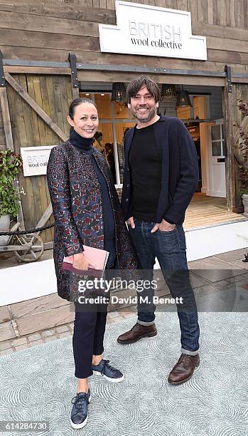 Caroline Rush and Alex James attend the Bicester Village British Wool Collective on October 13, 2016 in Bicester, England.