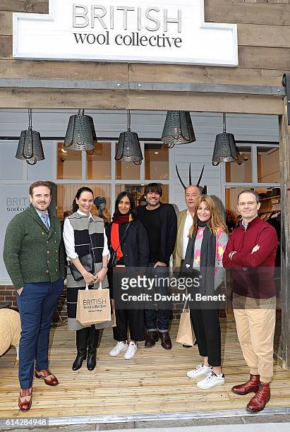 Ross Barr, Paula Reed, Anna Singh, Alex James, Peter Ackroyd, Victoria Stapleton and Ian MaClean attend the Bicester Village British Wool Collective...