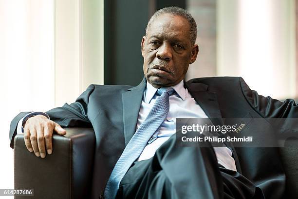 Senior Vice President Issa Hayatou sits in the lobby during part I of the FIFA Council Meeting 2016 at the FIFA headquarters on October 13, 2016 in...