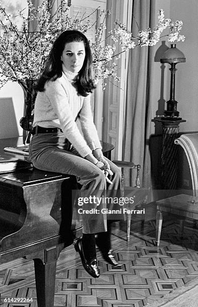 The Spanish journalist Natalia Figueroa at his home in Madrid Madrid, Spain. .