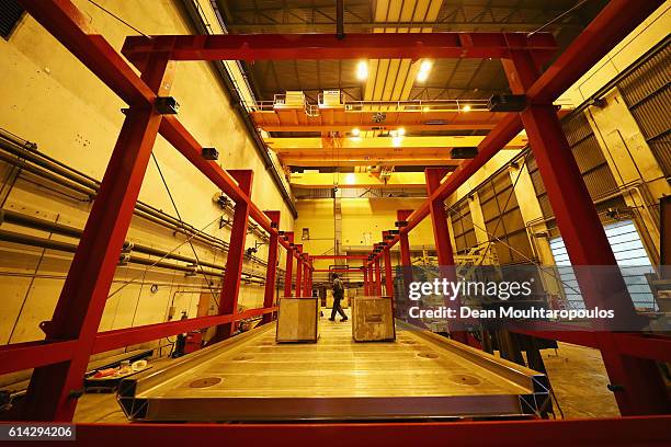 General view as the second ICARUS cryostat is being welded and put together by skilled staff in Building 191 within The European Organization for...