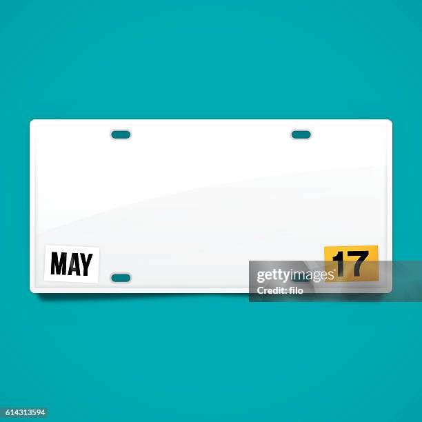 stockillustraties, clipart, cartoons en iconen met blank license plate - 2017