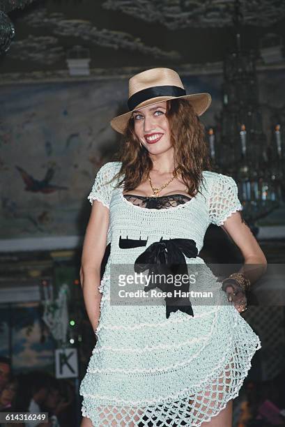 Elizabeth Jagger at the Betsey Johnson Spring 2002 collection fashion show in New York City, 10th September 2001.