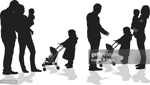 your baby and my doll - two generation family stock illustrations stock illustrations