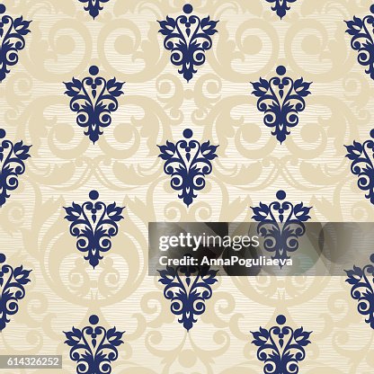 High Victorian Pattern Vector Seamless Pattern In Victorian Style High-Res Vector Graphic ...