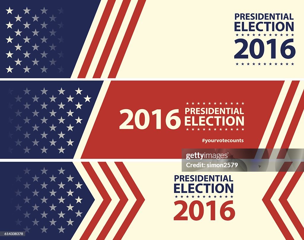 USA-Wahl mit Stars und Streifen Banner Hintergrund