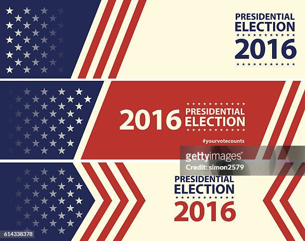 usa election with stars and stripes banner background - presidential candidate stock illustrations