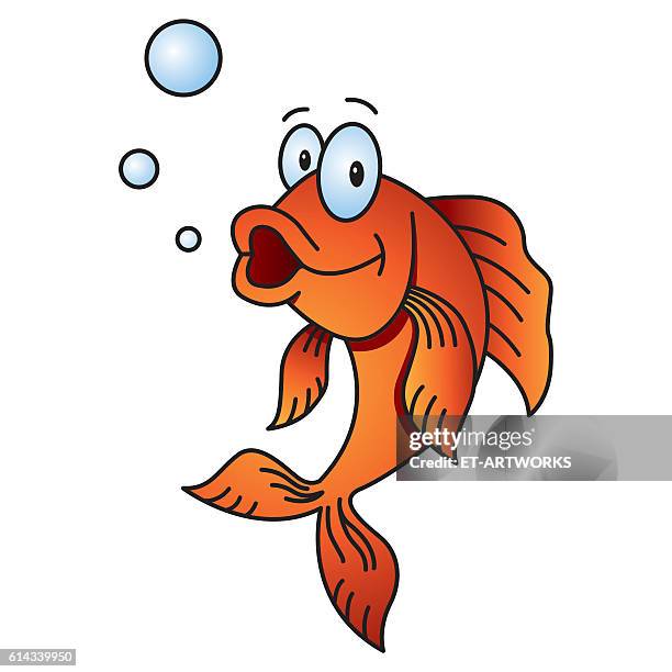 stockillustraties, clipart, cartoons en iconen met goldfish comics - redfish