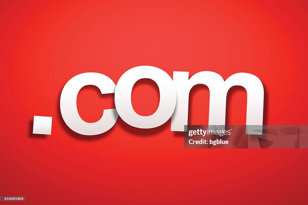 Commo Sign Lettering Colored Com Sign With Red Background Paper Font High-Res Vector Graphic - Getty ...