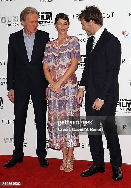 Bill Nighy, Laura Haddock and Sam Claflin attend the Mayor's Centrepiece Gala screening of "Their Finest" during the 60th BFI London Film Festival at...