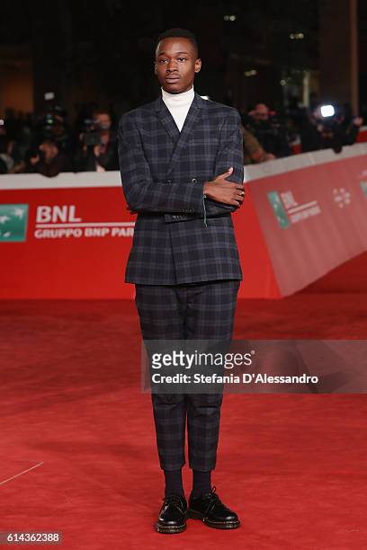 Actor Ashton Sanders walks a red carpet for 'Moonlight' on October 13, 2016 in Rome, Italy.