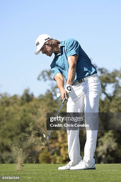 Aaron Baddeley of Australia with his new Ping gear during practice for the Safeway Open at Silverado Country Club on October 11, 2016 in Napa,...