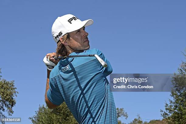 Aaron Baddeley of Australia with his new Ping gear during practice for the Safeway Open at Silverado Country Club on October 11, 2016 in Napa,...