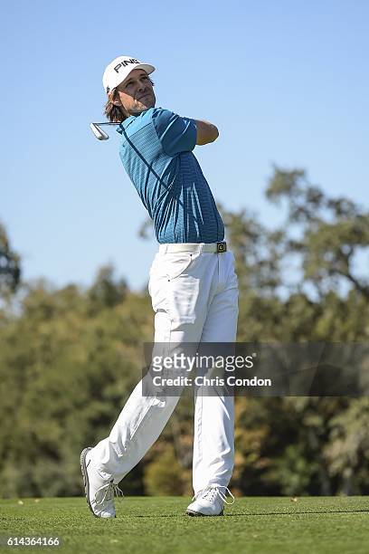Aaron Baddeley of Australia with his new Ping gear during practice for the Safeway Open at Silverado Country Club on October 11, 2016 in Napa,...
