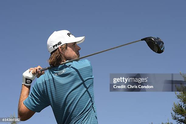 Aaron Baddeley of Australia with his new Ping gear during practice for the Safeway Open at Silverado Country Club on October 11, 2016 in Napa,...