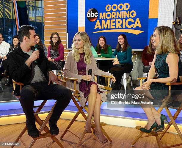 Ben Higgins and Lauren Bushnell of the Freeform series, "Ben & Lauren: Happily Ever After?" drop by GOOD MORNING AMERICA, 10/10/16, airing on the...