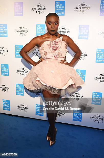 Laura Mvula attends the Unicef UK Halloween Ball, raising vital funds to support Unicef's life-saving work for Syrian children in danger, at One...