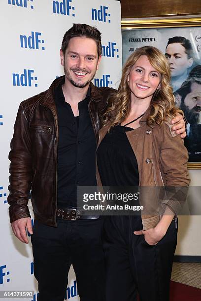 Michael Baral and Luise Baehr attend the 'Der Island-Krimi: Der Tote im Westfjord' premiere at Astor Film Lounge on October 13, 2016 in Berlin,...
