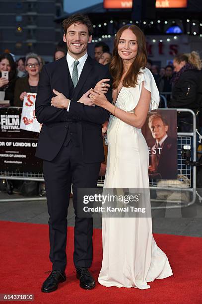 Sam Claflin and Laura Haddock attend 'Their Finest' Mayor's Centrepiece Gala screening during the 60th BFI London Film Festival at Odeon Leicester...