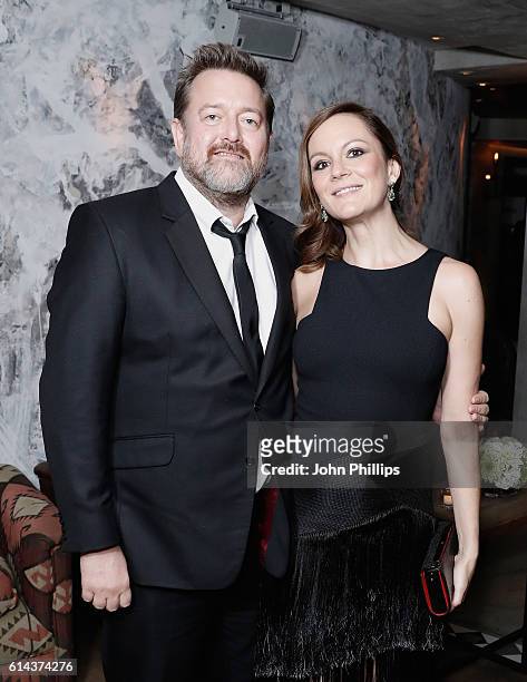 Guy Garvey and actress Rachael Stirling attend 'Their Finest' after party during the 60th BFI London Film Festival at on October 13, 2016 in London,...
