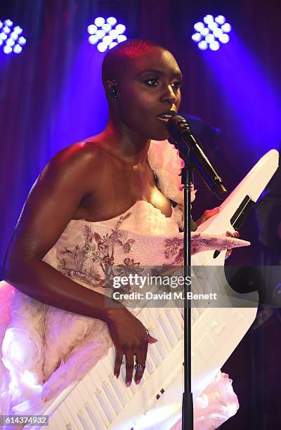 Laura Mvula performs at the Unicef UK Halloween Ball, raising vital funds to support Unicef's life-saving work for Syrian children in danger, at One...