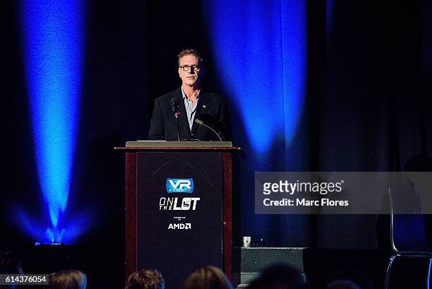 Robert Stromberg speaks at VR On The Lot at Paramount Studios on October 13, 2016 in Hollywood, California.