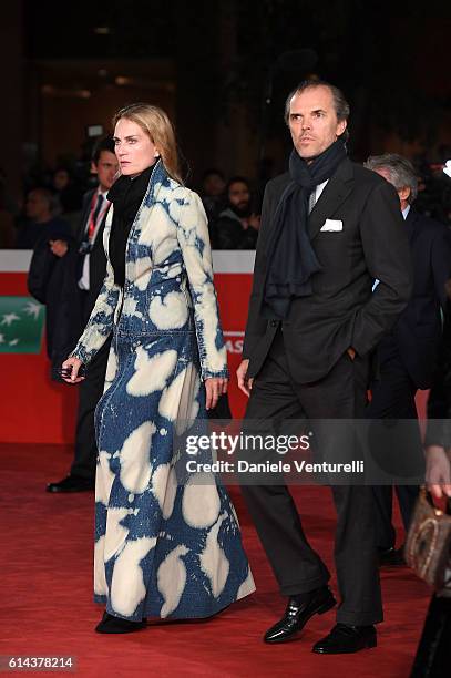 Isabella Borromeo and Ugo Brachetti Peretti walk a red carpet for 'Moonlight' at Auditorium Parco Della Musica on October 13, 2016 in Rome, Italy.