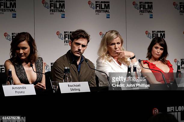 Actors Rachael Stirling, Sam Claflin, director Lone Scherfig and actress Gemma Arterton attend 'Their Finest' press conference during the 60th BFI...