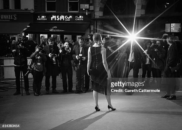 Actress Rachael Stirling attends 'Their Finest' Mayor's Centrepiece Gala screening during the 60th BFI London Film Festival at Odeon Leicester Square...
