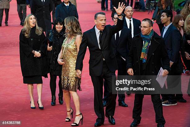 Tom Hanks attends the red carpet during the 11th International Rome Film Festival. The 11th Rome Film Festival will be held from 13th to 23rd October...