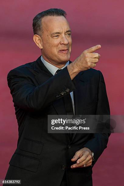 Tom Hanks attends the red carpet during the 11th International Rome Film Festival. The 11th Rome Film Festival will be held from 13th to 23rd October...