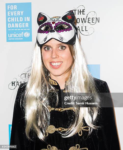 Princess Beatrice attends the annual UNICEF UK Halloween Ball at one Embankment on October 13, 2016 in London, England.