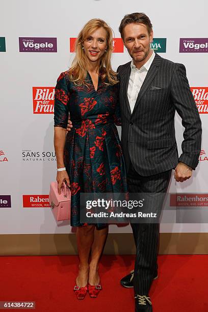 Carin C. Tietze and Thure Riefenstein attend the 'Goldene Bild der Frau' award at Stage Theater on October 13, 2016 in Hamburg, Germany.