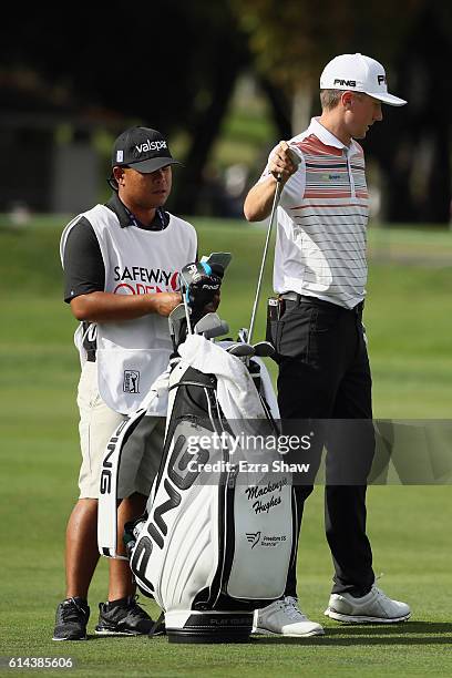 Mackenzie Hughes of Canada prepares to play his shot on the 17th hole during round one of the Safeway Open at the North Course of the Silverado...