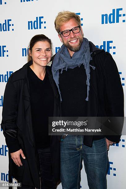 Katharina Wackernagel and Henning Blum attend the 'Der Island-Krimi: Der Tote im Westfjord' premiere at Astor Film Lounge on October 13, 2016 in...