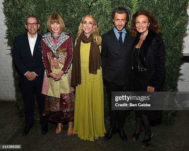 Jonathan Newhouse, Anna Wintour, Editor-in-Chief of Vogue Italia Franca Sozzani, Francesco Carrozzini and Diane von Furstenberg attend the "Franca:...