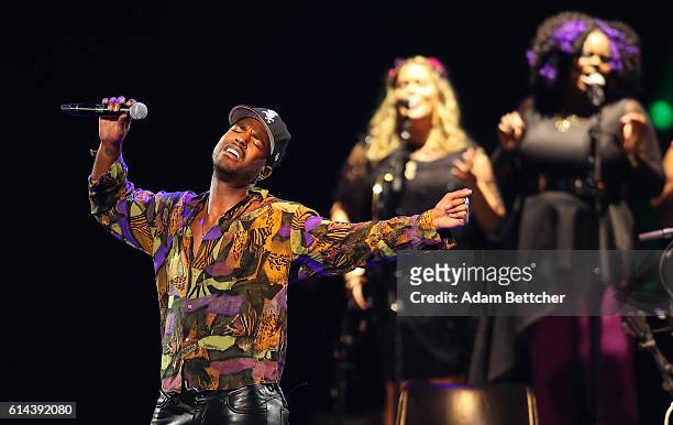 Luke James performs during the "Official Prince Tribute-A Celebration of Life and Music," concert at Xcel Energy Center on October 13, 2016 in St...