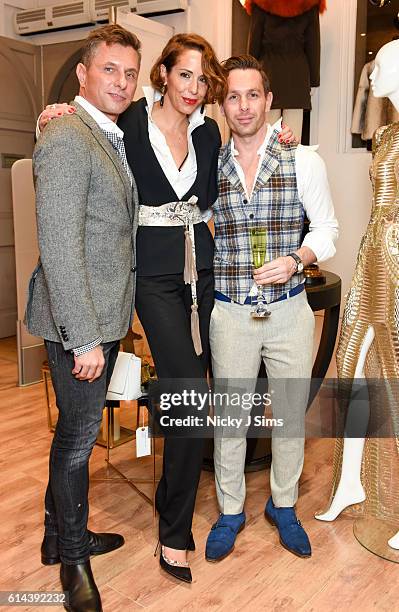 Goran Svilar, Vanessa Arelle and Ali Samli attend the ConSept Charity Shopping Event in London at ConSept, King's Road on October 13, 2016 in London,...